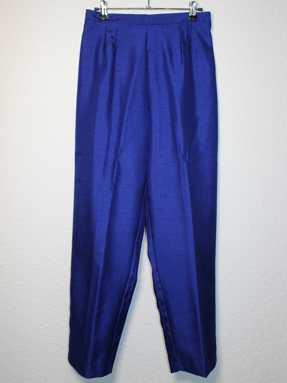 Vintage Sag Harbor Royal Blue Purple Pleated High Rise Tapered Pants